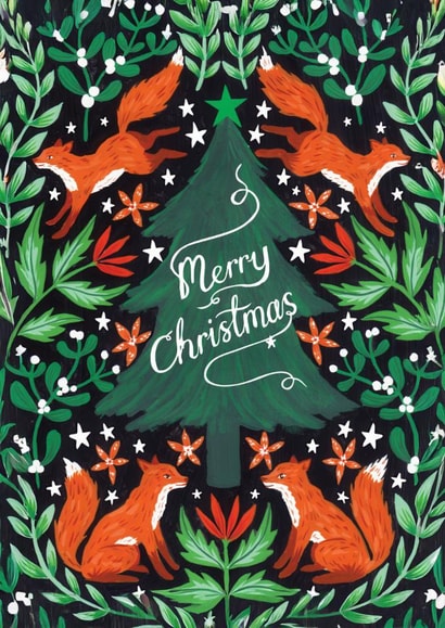 Classic Christmas Card - Foxes created by Ohh Deer