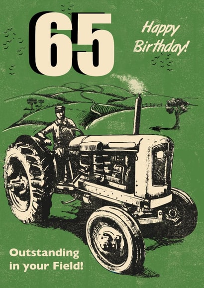 Classic Birthday Card - 65th - Tractor created by Rocket68
