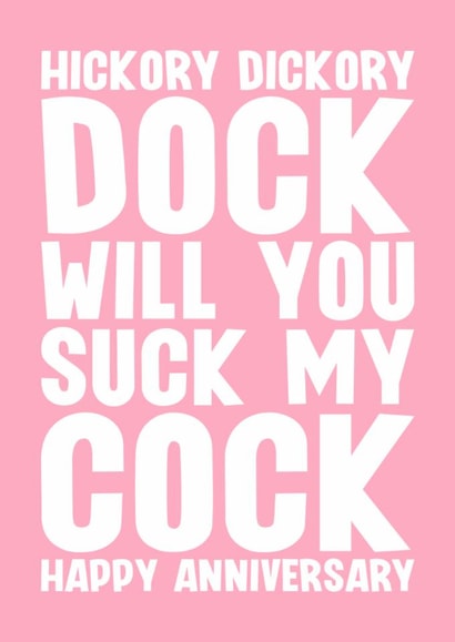 Naughty Anniversary Card - For Her - Hickory Dickory Dock created by Blind Faith