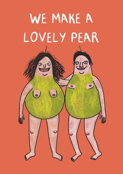 Funny Valentine's Day Card - Lovely Pear created by Kattypoos