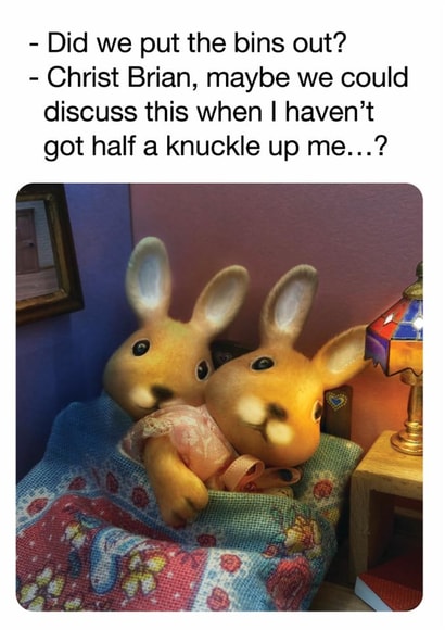 Funny Anniversary Card – Relationship Chores – Knuckle Up Me Bins created by Brainbox Candy