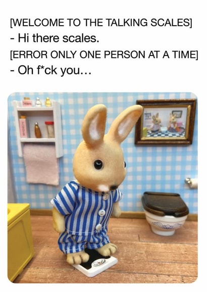 Funny Birthday Card – Rude Talking Scales created by Brainbox Candy