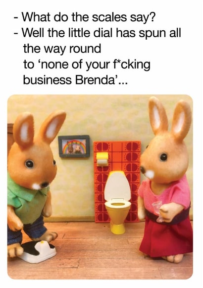 Funny Birthday Card – What Do The Scales Say created by Brainbox Candy