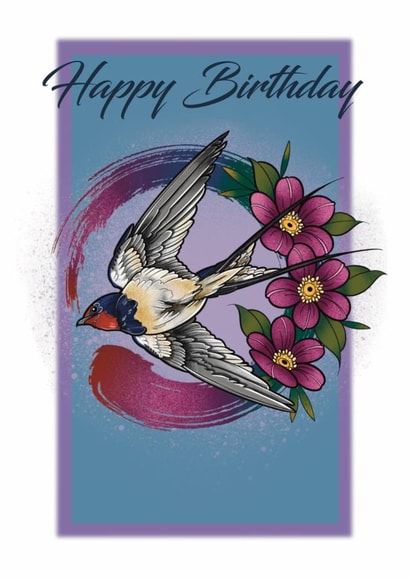 Wildlife birthday card for someone special - pretty swift and flowers created by Kayleigh Hughes