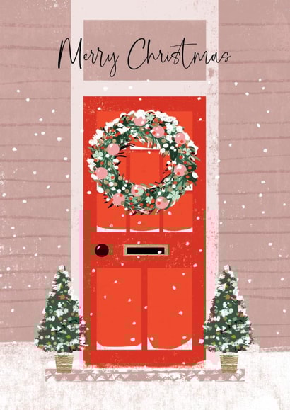 Classic Christmas Card - Front Door - Wreath created by Rebecca Prinn
