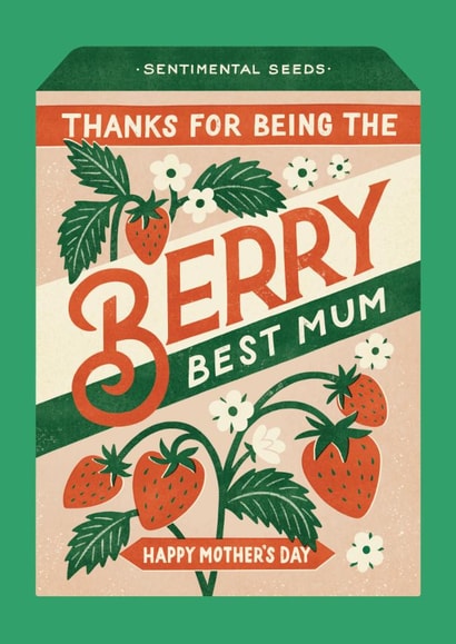 Arty Mother's Day Card - Strawberry Seeds created by Bird & Co Studio
