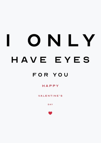 Eye Chart Valentine's Day Card - Have you got 20/20 vision? created by JH Designs