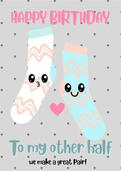 Cute Happy Birthday Card - My Other Half created by Tori Sturgess