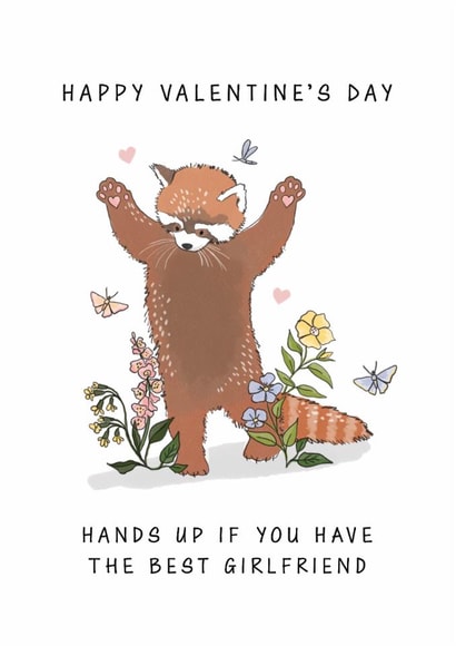 Cute Valentine's Day Card - Red Panda - For Girlfriend created by Making Meadows Ltd