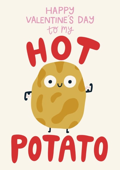 Cute Valentine’s Day Card - Hot Potato - For Him created by Christine Cuddihy Illustration