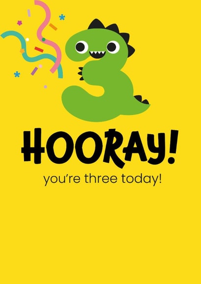 Fun Dino Age 3- 3rd Birthday Card created by Pango Productions