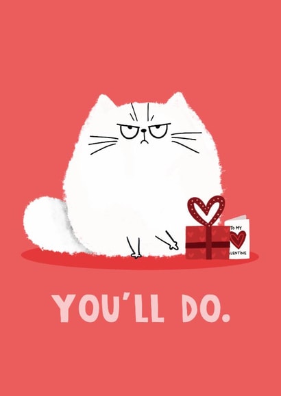 Funny Valentine's Day/Anniversary Card - Grumpy Cat - You'll Do created by Lucy Maggie Designs