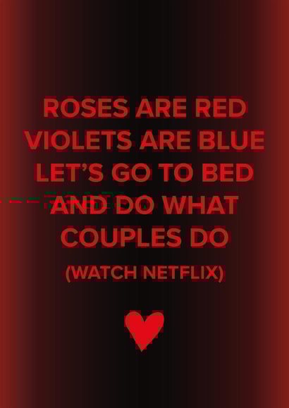 Funny Valentine's Day Card - What Couples Do - Netflix created by size3art