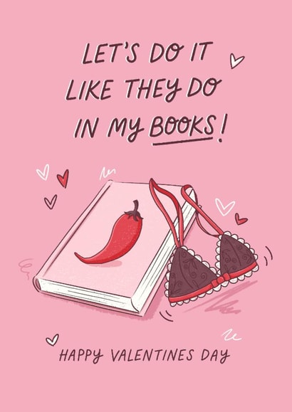 Funny Valentines Day Card - Spicy Books created by Kimberley Designs 