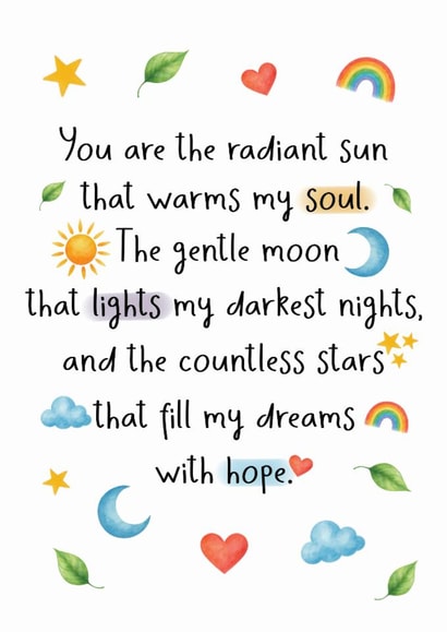 Traditional Valentine's Day Card - Sun, Moon and Stars created by And You Can Quote Me