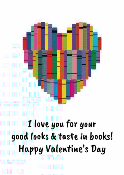 Funny Valentine's Day Card - Books - Good Looks created by size3art