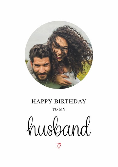 Classic Birthday Card - For Husband - Minimal Typography created by Kalm Lettering