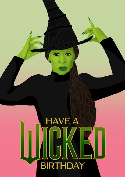 Fun Birthday Card - Wicked - Elphaba created by Pink Peach Cards