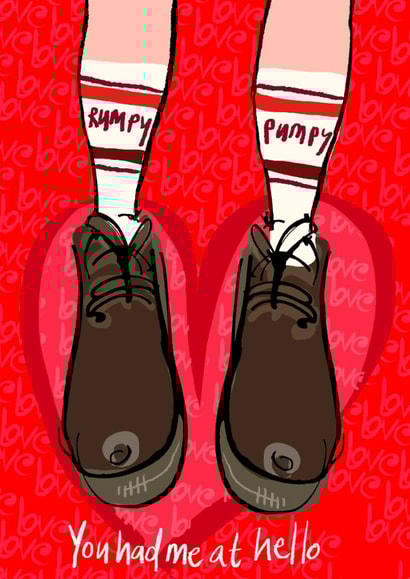 VALCOMP Valentine/anniversary/Cheeky & romantic Rumpy Pumpy, you had me at hello created by Higgledy Ink Illustration