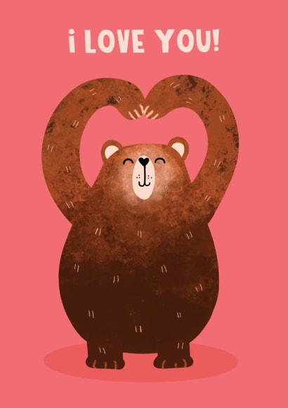 Cute Valentine's Day Card - Bear - I Love You! created by Lucy Maggie Designs