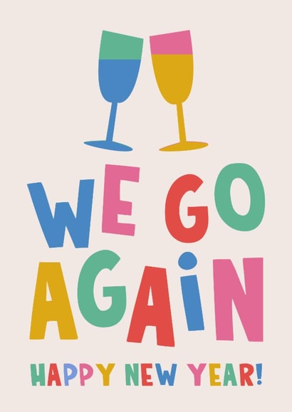 Fun New Year Card - We Go Again! - Glasses created by Lucy Maggie Designs