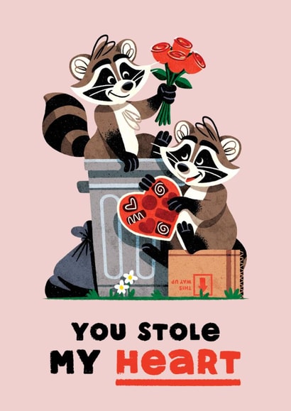 Cute Valentines Day Card - For Significant Other - You Stole My Heart created by Folio | Ian Owen