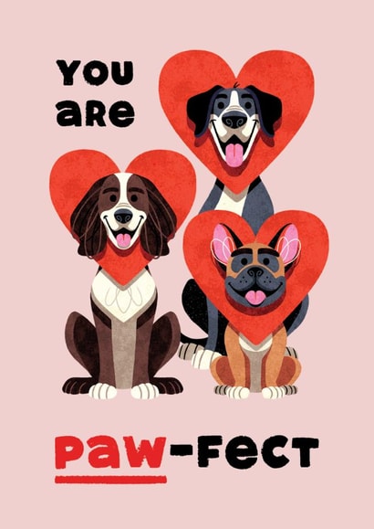 Cute Valentine's Day Card - For Significant Other - You Are Paw-fect - From Dog created by Folio | Ian Owen