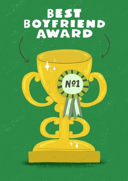 Cute Valentines Day Card for Boyfriend - Best Boyfriend Award - No. 1 created by studionough