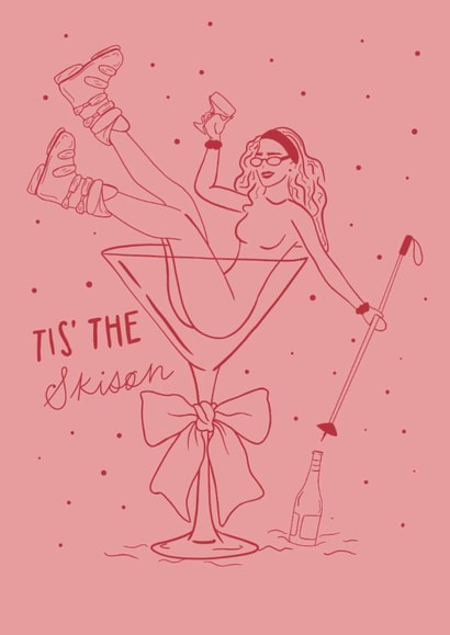 Cute Christmas Card for Friend - Ski Season - Festive created by Eve Hanford