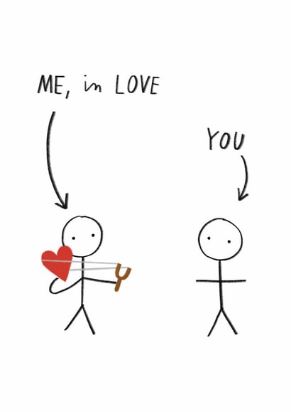 Cute Valentine's Day/Anniversary Card - LGBTQ+ - Slingshot Heart created by Alice Mole Illustration