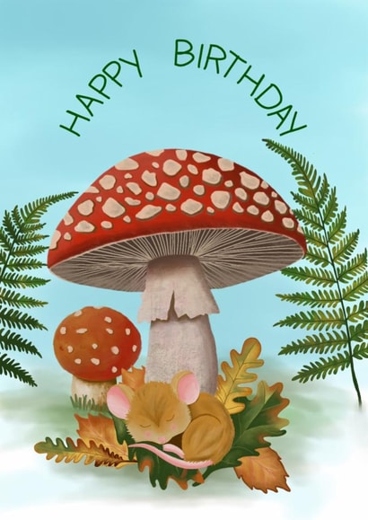 Enchanting woodland birthday card. created by Sharonflemingart