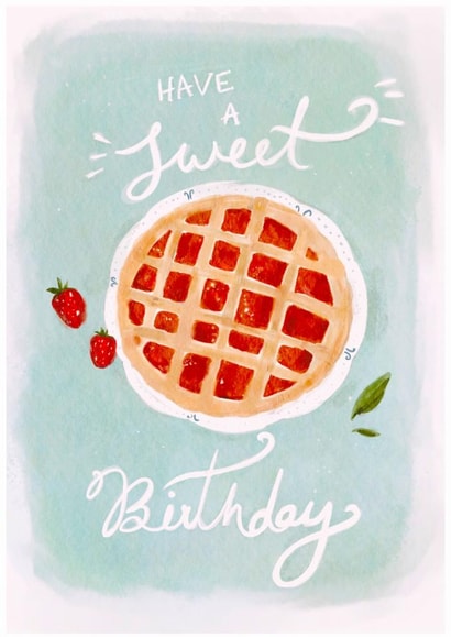Sweet Birthday Card – Strawberry - Pie created by Krupali Patel