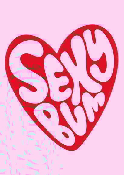 Cheeky Valentine’s Day Card - Heart Design - Sexy Bum created by Ria Hope Design