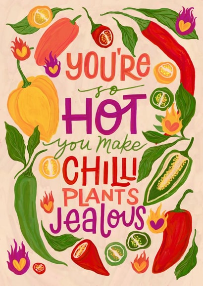Funny Valentine's Day Card - Chilli Plants created by Nicola B Studio