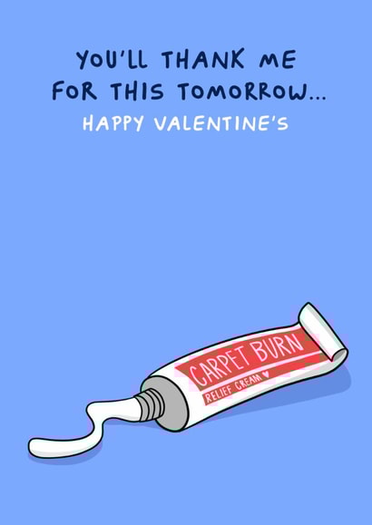 Rude Valentine’s Day Card - Carpet Burn Relief Cream created by Running with Scissors