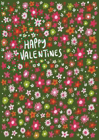 Happy Valentines floral pattern card created by Emma Enticknap