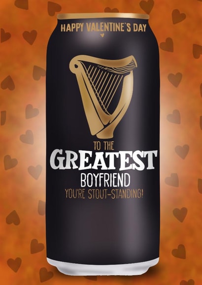Funny Beer Stout Valentine’s Day Card - Guinness - Greatest Boyfriend created by I Draw Stuff 