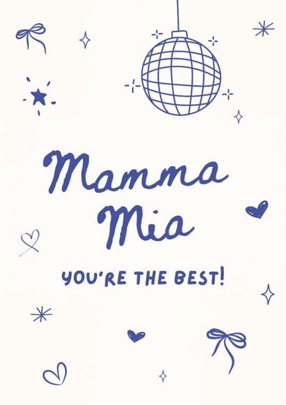 Mamma Mia Mother’s Day card - cute - for mum created by Molly Cards UK