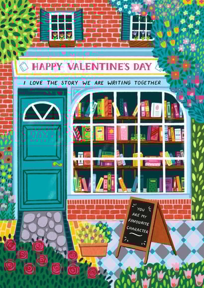 Pretty Valentine's Day Card - Book Shop created by Pear Tree Press
