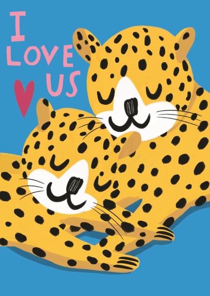 Cute Valentine's Day Card - Cheetahs - I Love Us created by @AimeeStevens.Design