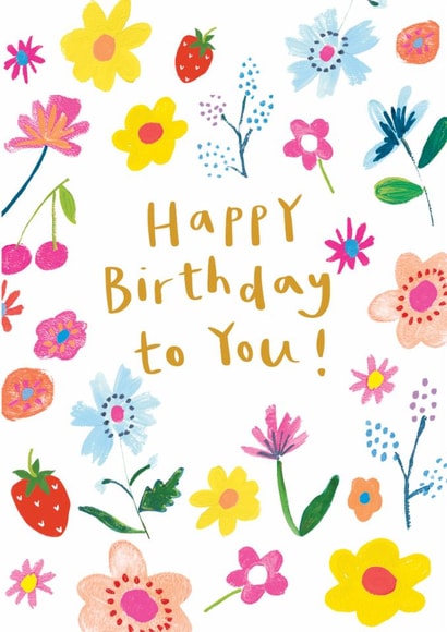 Pretty Birthday Card - Painterly Flowers created by Paper Salad