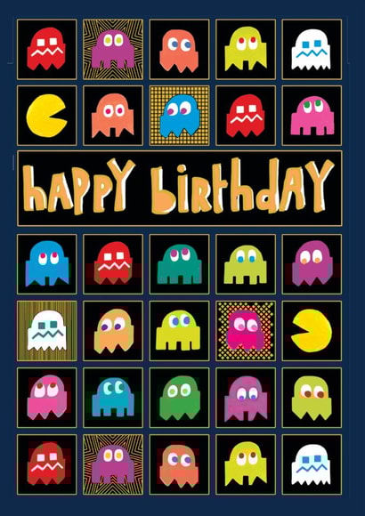 Pac-Man Happy Birthday Card created by Paper Salad