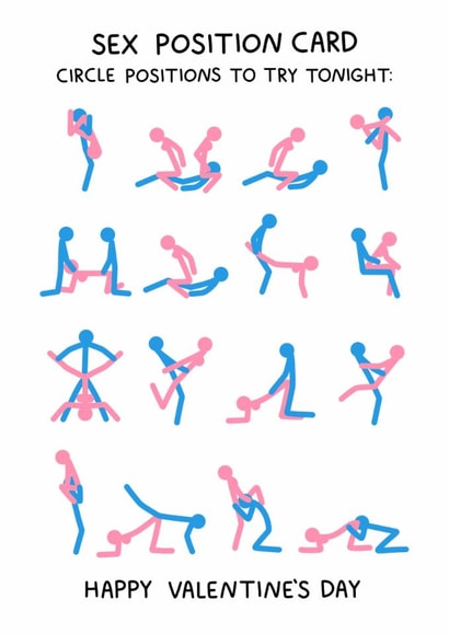 Naughty Cheeky Sex Position Valentine’s Day Card For Boyfriend/ Girlfriend created by YAWN DESIGNS