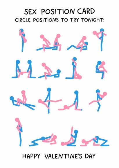 Naughty Cheeky Sex Position Valentine’s Day Card For Boyfriend/ Girlfriend created by YAWN DESIGNS