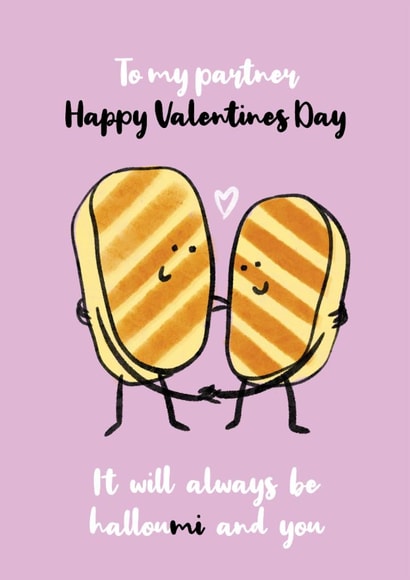 Cute Valentines Card - Halloumi and You - Cheesy Card for Partner created by Bishop, Please!