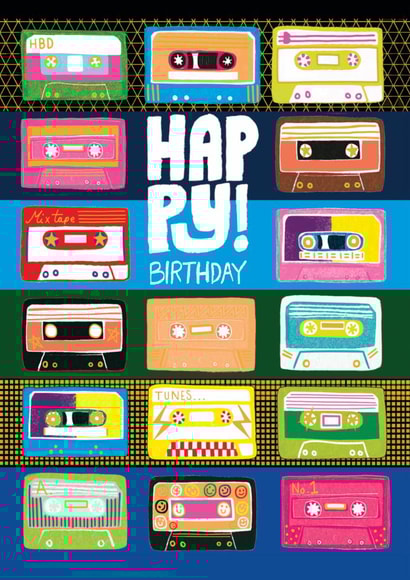 Classic Birthday Card - Retro Cassettes created by Paper Salad