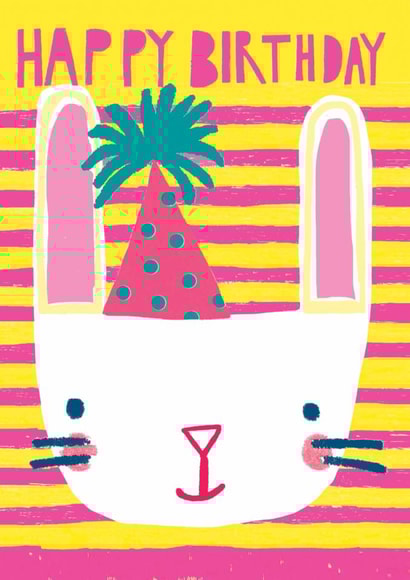 Cute Birthday Card - Party Bunny created by Paper Salad