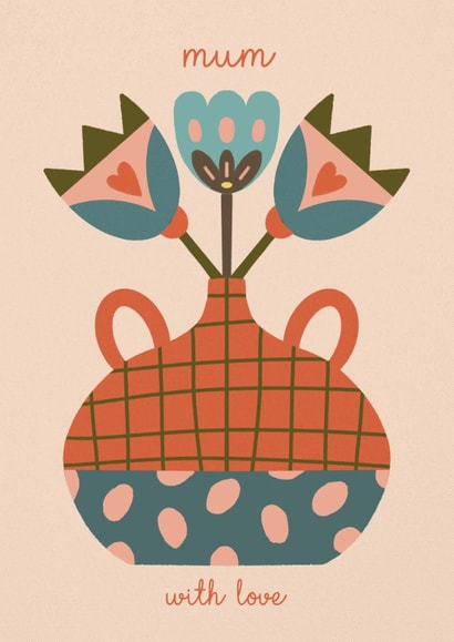 Arty Mother's Day/Birthday Card - Flower Vase created by NICHOLA COWDERY ILLUSTRATIONS 