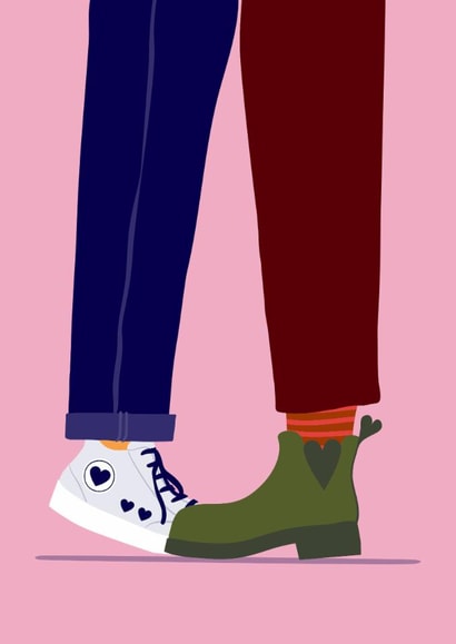 Cute Valentine's Day/Anniversary Card - Shoes - LGBTQ+ created by Alice Mollon