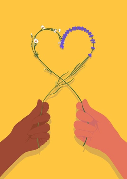 Diversity love heart card created by Alice Mollon